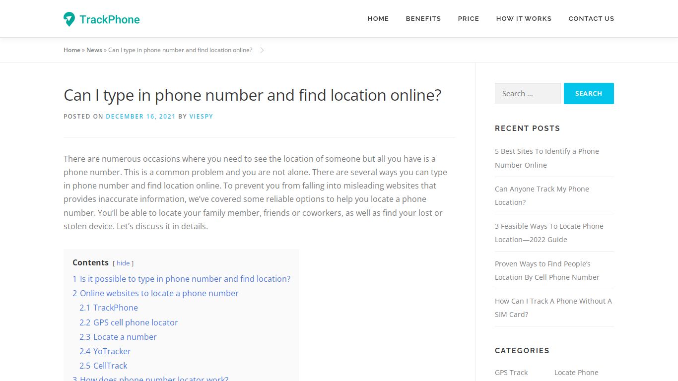 Can I type in phone number and find location online?